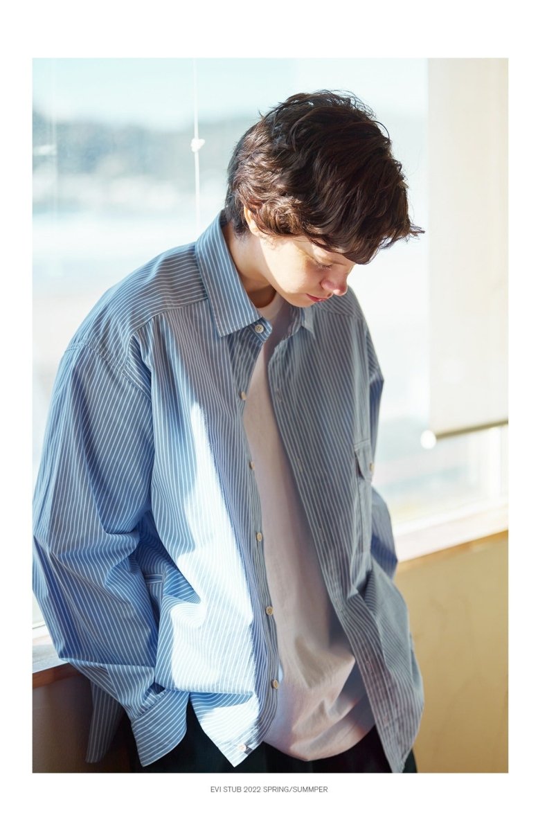 High-quality cotton striped shirt　N3383 - NNine