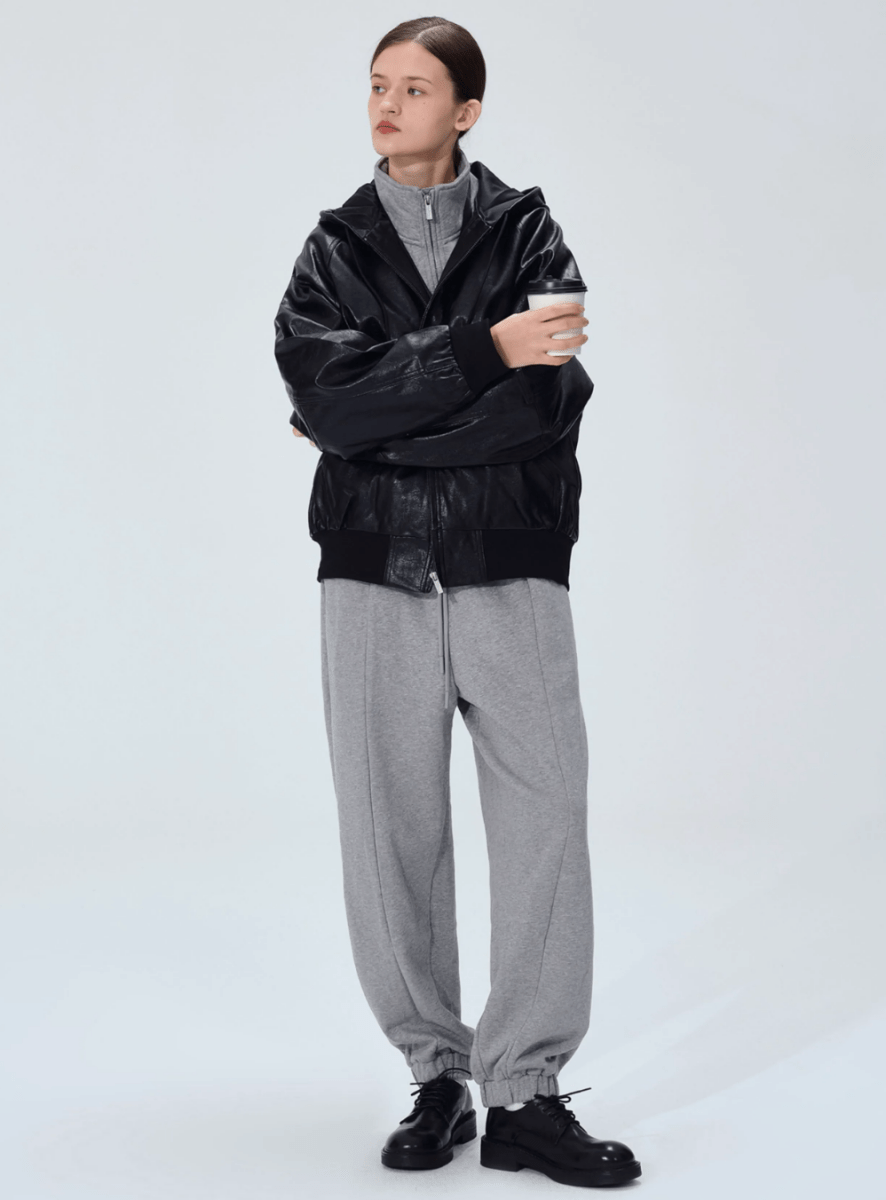 HOODED LEATHER BOMBER JACKET N4956 - NNine