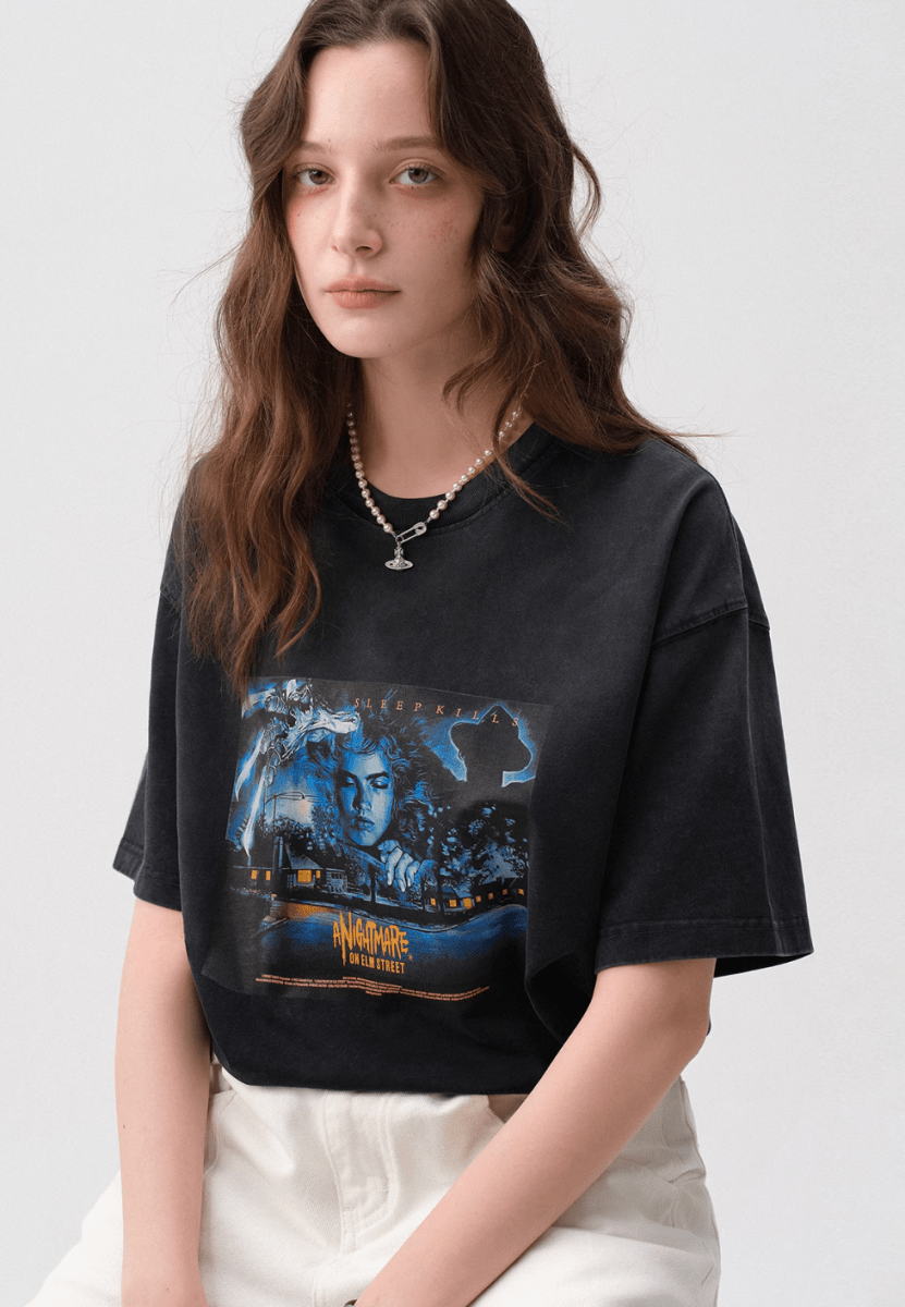 Horror Movie Poster Print T-shirt / ホラー映画 プリント Tシャツ 半袖 N5314 - ファッション通販 NNine(ナイン)