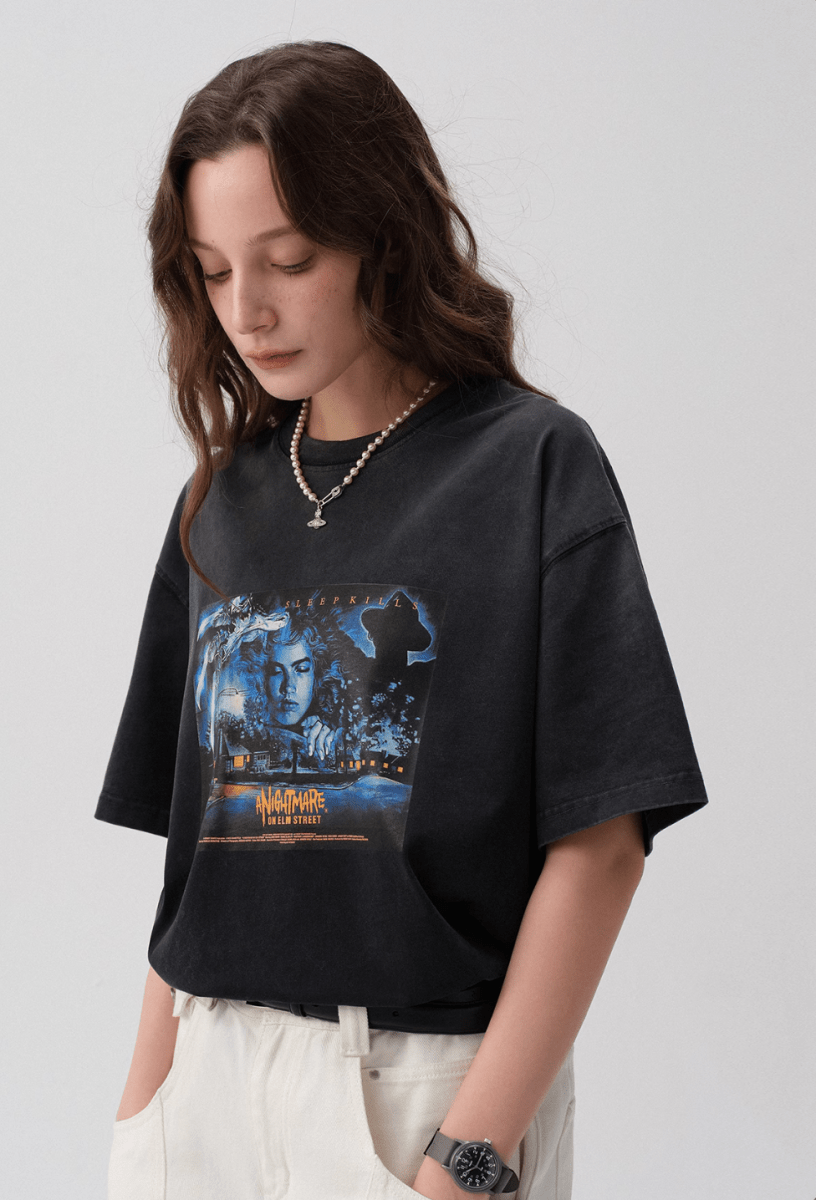Horror Movie Poster Print T-shirt / ホラー映画 プリント Tシャツ 半袖 N5314 - ファッション通販 NNine(ナイン)