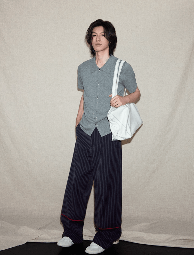 フルオープン・ニットポロ / knit cardigan shirt N5600 - ファッション通販NNine（ナイン）