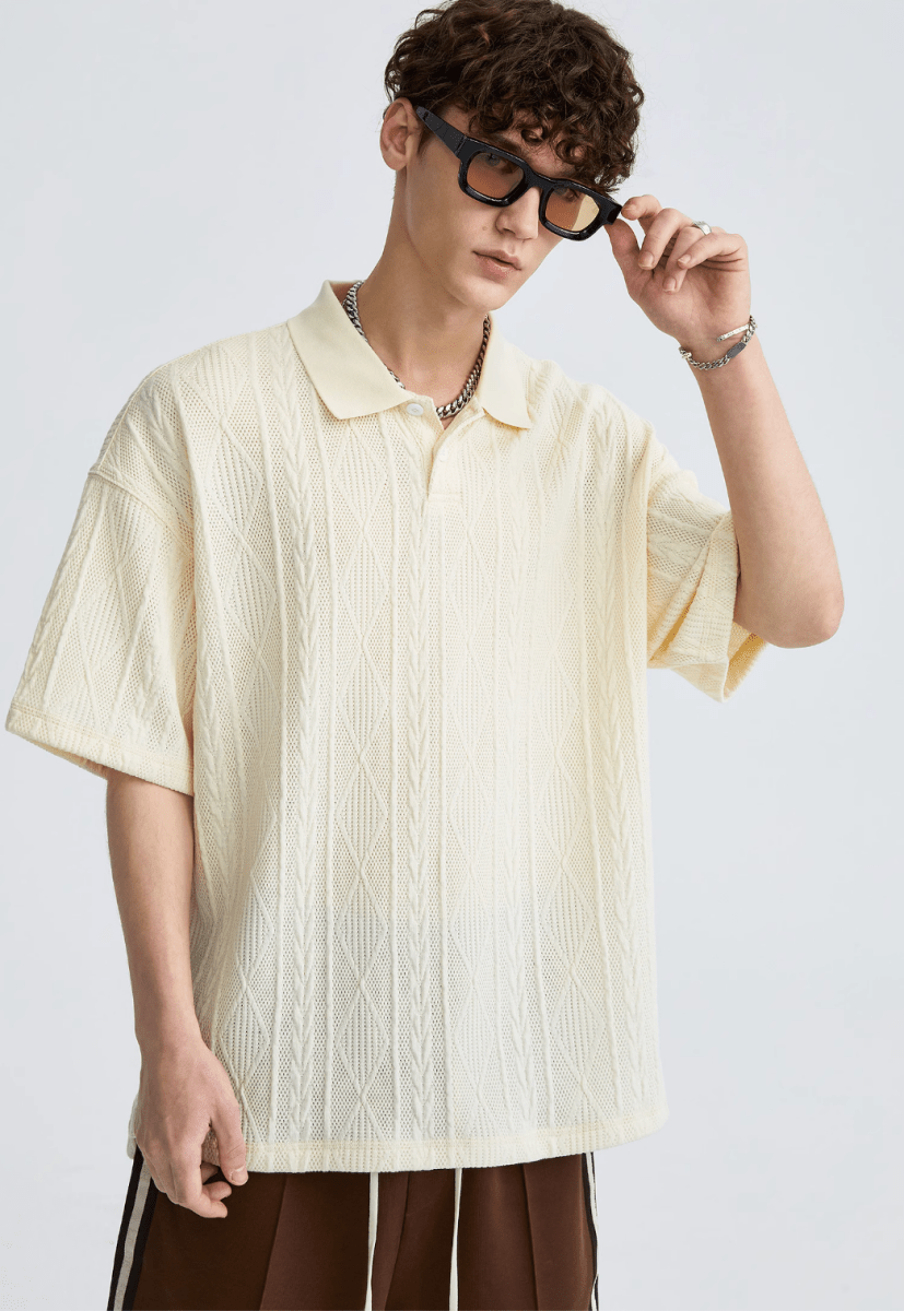 Knit Polo Shirt Summer / ニット ポロシャツ 半袖 サマーニット きれいめ N5306 - ファッション通販 NNine(ナイン)