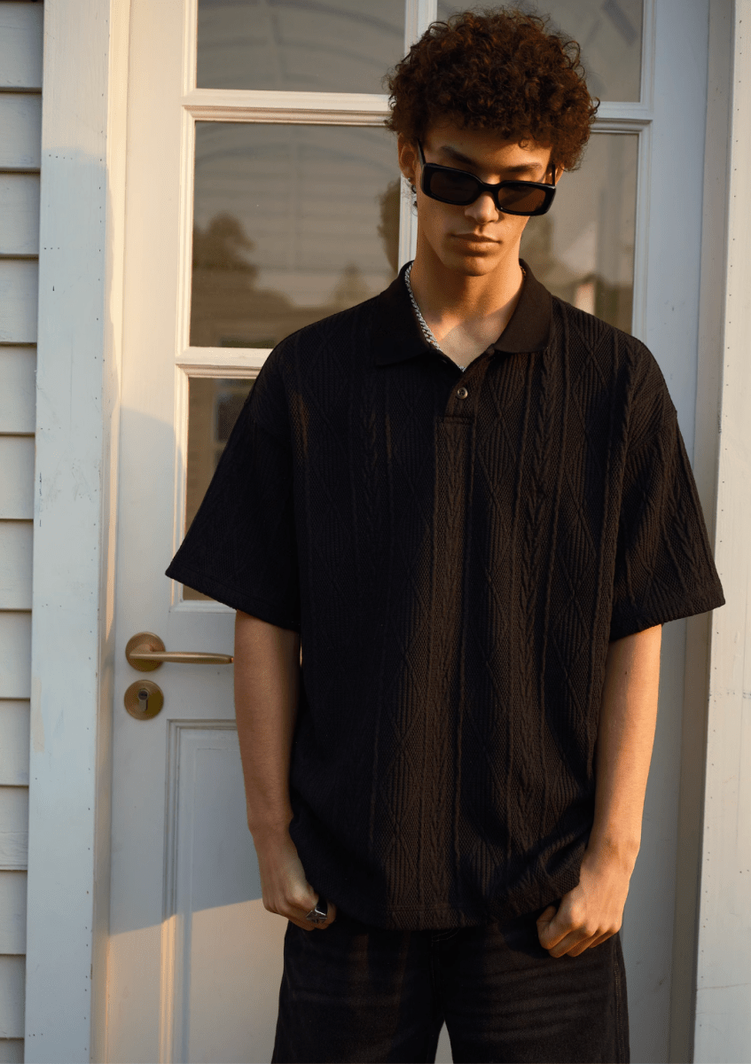 Knit Polo Shirt Summer / ニット ポロシャツ 半袖 サマーニット きれいめ N5306 - ファッション通販 NNine(ナイン)