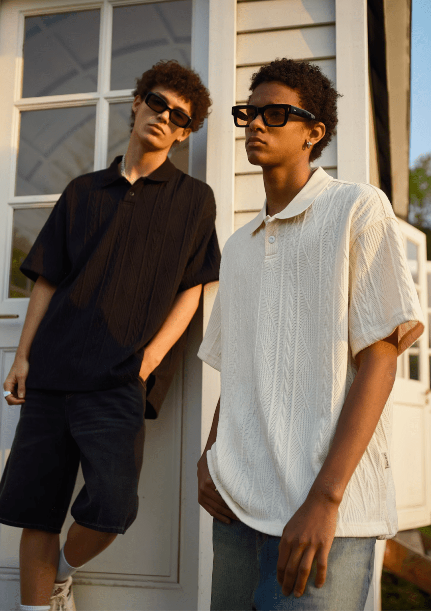 Knit Polo Shirt Summer / ニット ポロシャツ 半袖 サマーニット きれいめ N5306 - ファッション通販 NNine(ナイン)