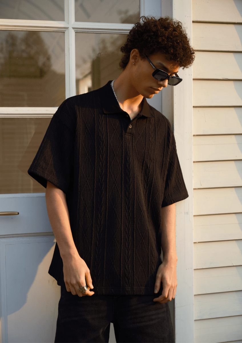 Knit Polo Shirt Summer / ニット ポロシャツ 半袖 サマーニット きれいめ N5306 - ファッション通販 NNine(ナイン)