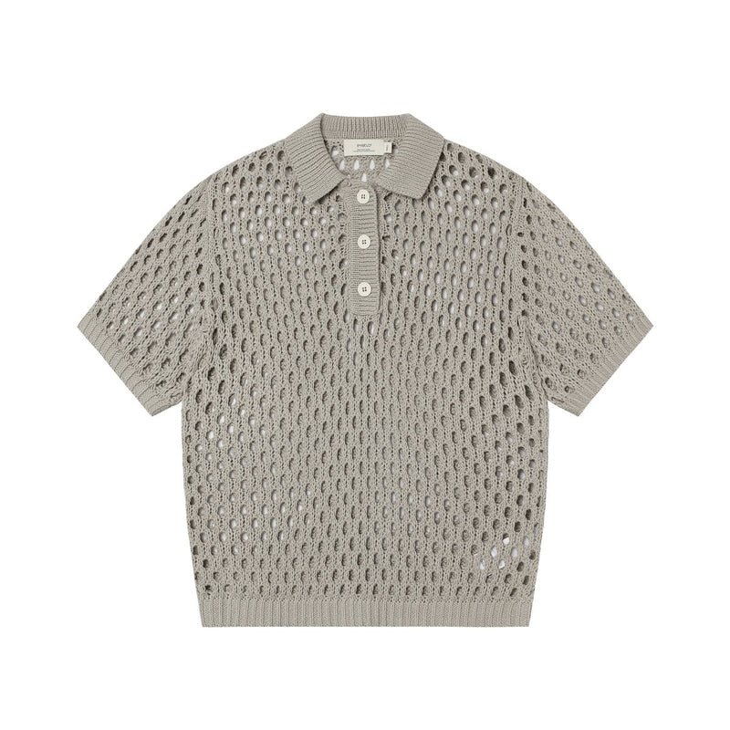 knit sheer mesh polo shirt N3547 - NNine