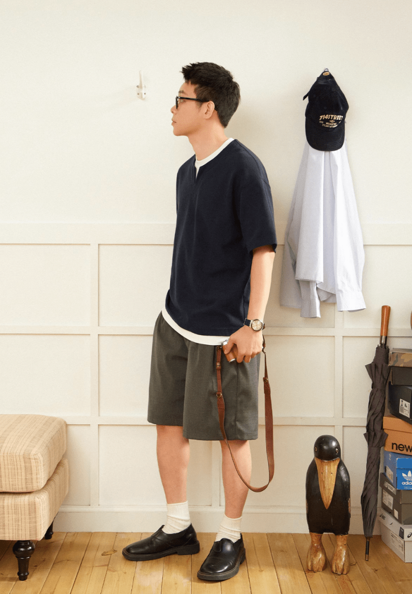 Layered waffle short sleeve T-shirt N5153 - ファッション通販 NNine(ナイン)