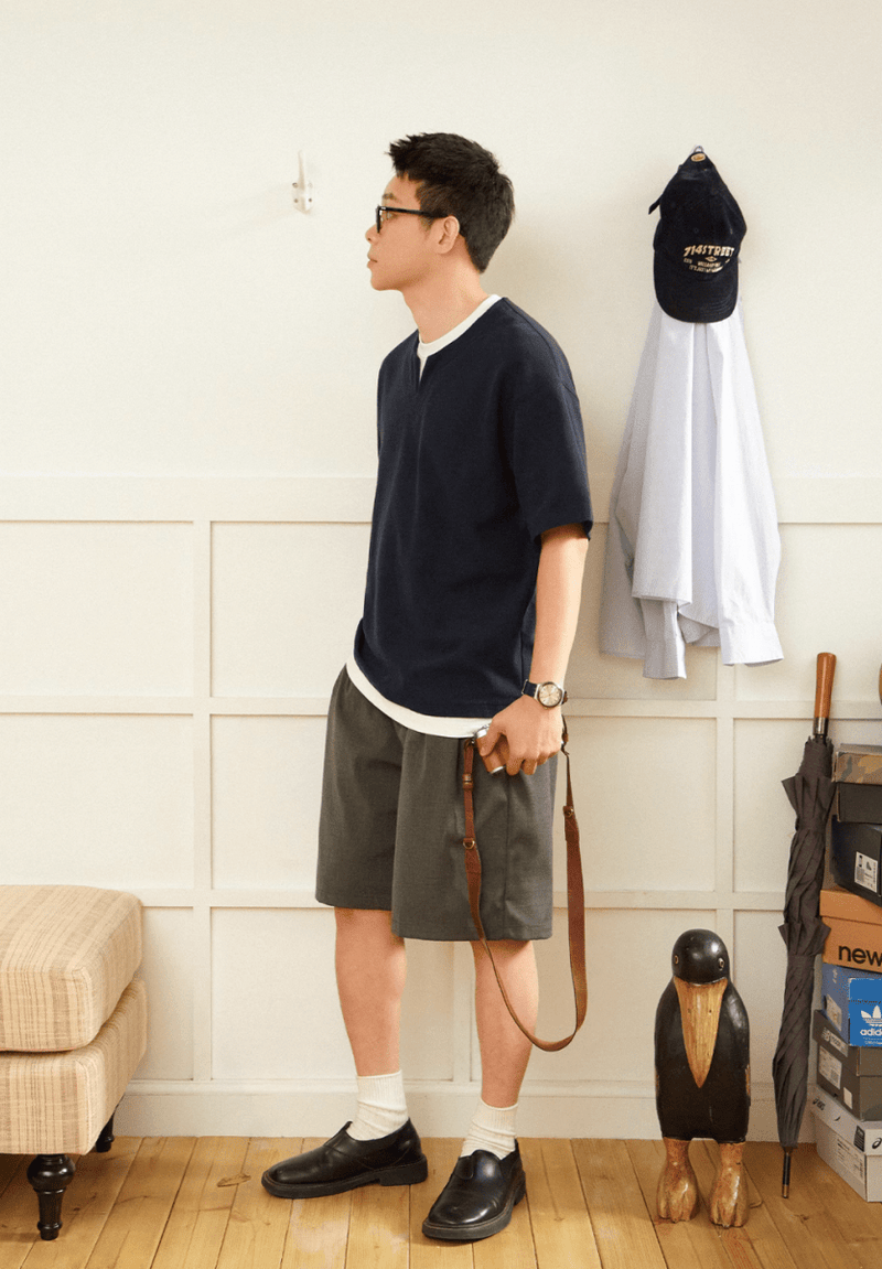 Layered waffle short sleeve T-shirt N5153 - ファッション通販 NNine(ナイン)