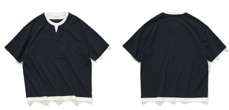 Layered waffle short sleeve T-shirt N5153 - ファッション通販 NNine(ナイン)