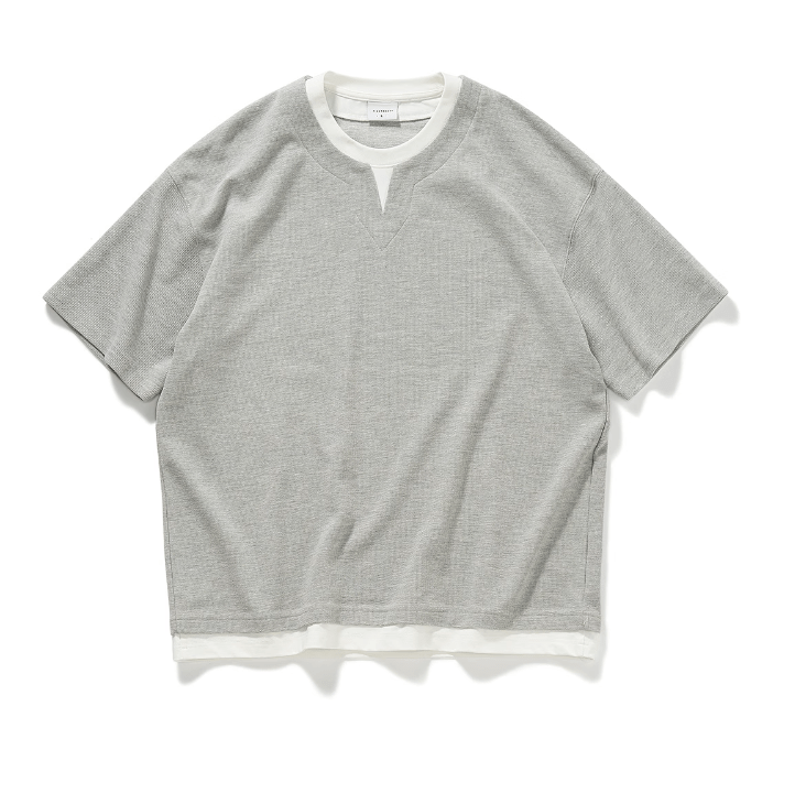 Layered waffle short sleeve T-shirt N5153 - ファッション通販 NNine(ナイン)