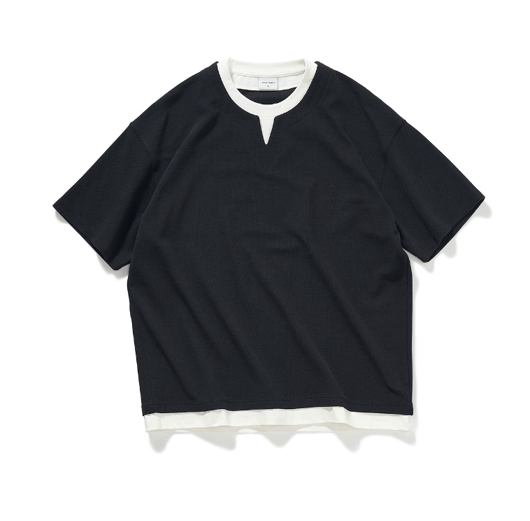 Layered waffle short sleeve T-shirt N5153 - ファッション通販 NNine(ナイン)