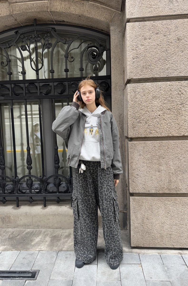 leopard wide pants レオパード柄カーゴデニム N4506