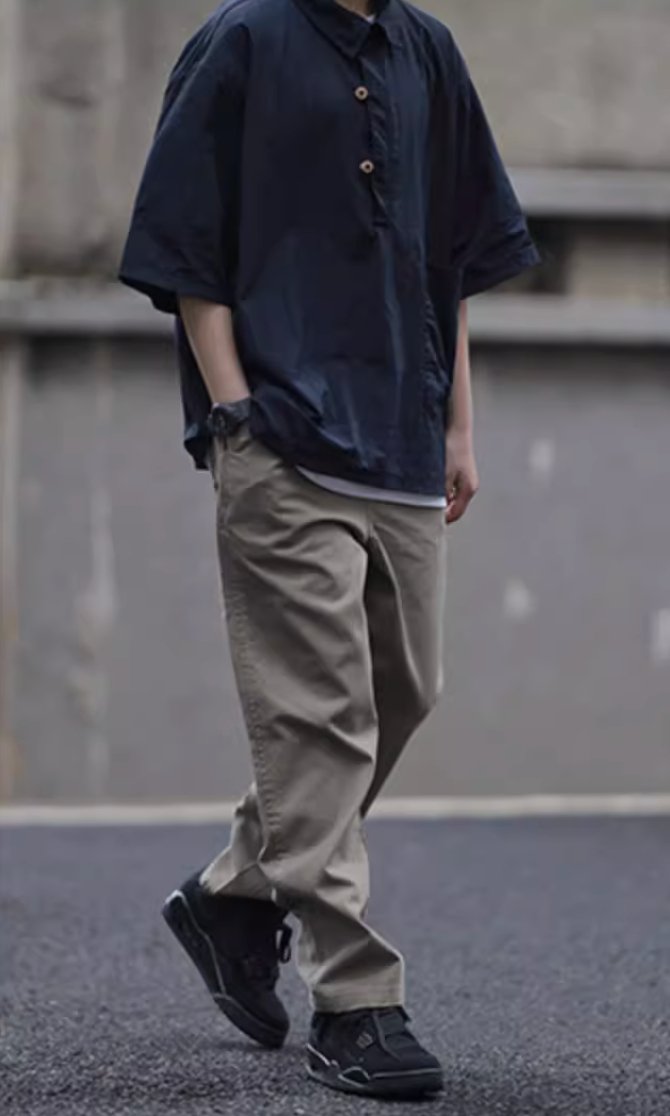 lightweight pullover short sleeve shirt / 軽量ハーフスナップシャツ N4034 - NNine