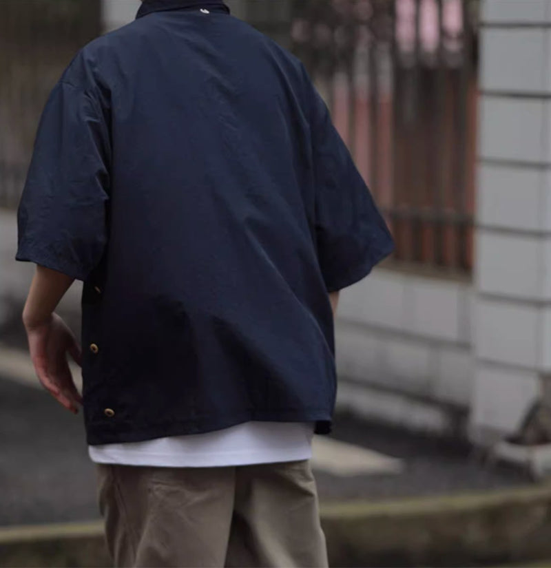 lightweight pullover short sleeve shirt / 軽量ハーフスナップシャツ N4034 - NNine