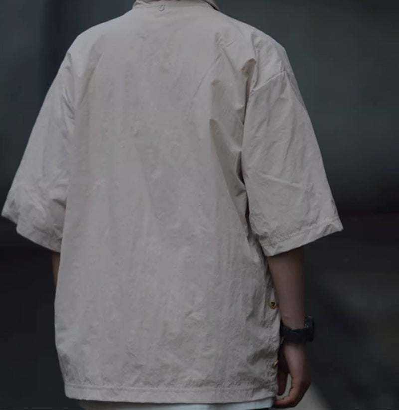 lightweight pullover short sleeve shirt / 軽量ハーフスナップシャツ N4034 - NNine