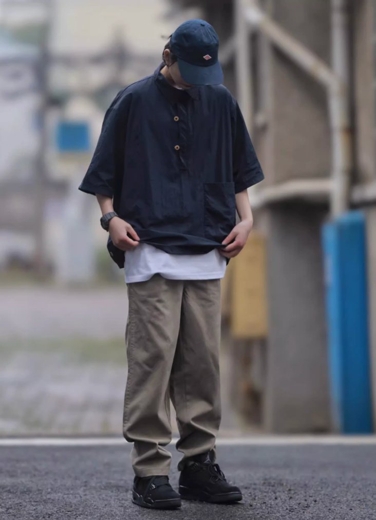 lightweight pullover short sleeve shirt / 軽量ハーフスナップシャツ N4034 - NNine