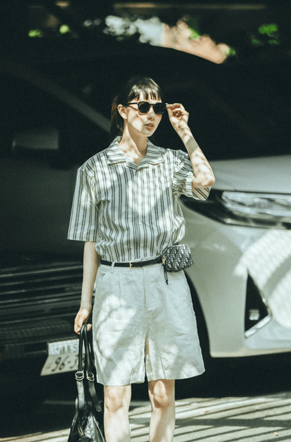 リネンブレンド ストライプシャツ / Linen cotton striped shirt N5402 - メンズファッション通販 NNine(ナイン)