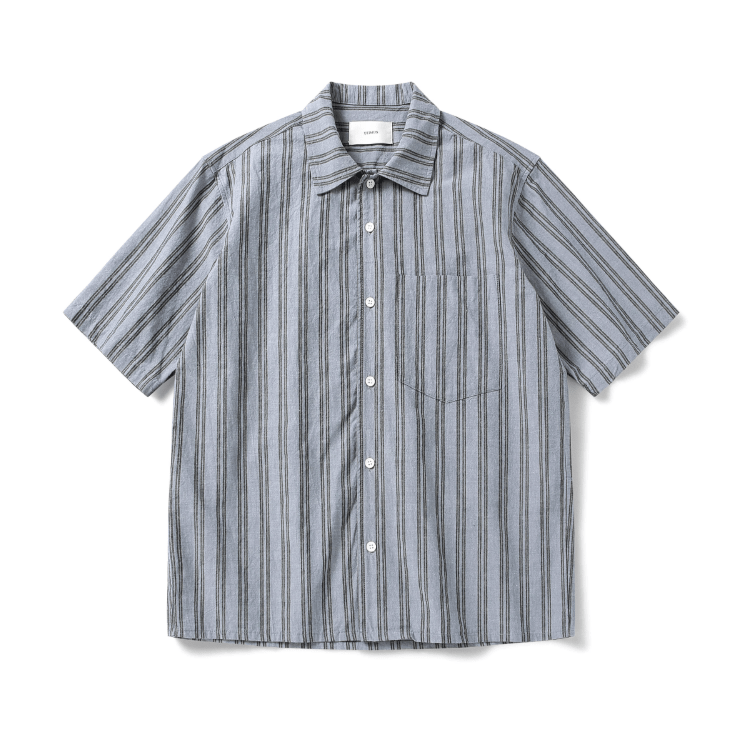 リネンブレンド ストライプシャツ / Linen cotton striped shirt N5402 - メンズファッション通販 NNine(ナイン)