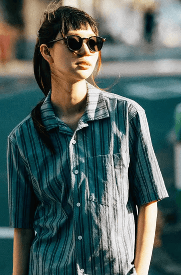 リネンブレンド ストライプシャツ / Linen cotton striped shirt N5402