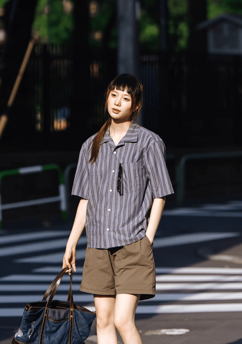 リネンブレンド ストライプシャツ / Linen cotton striped shirt N5402 - メンズファッション通販 NNine(ナイン)