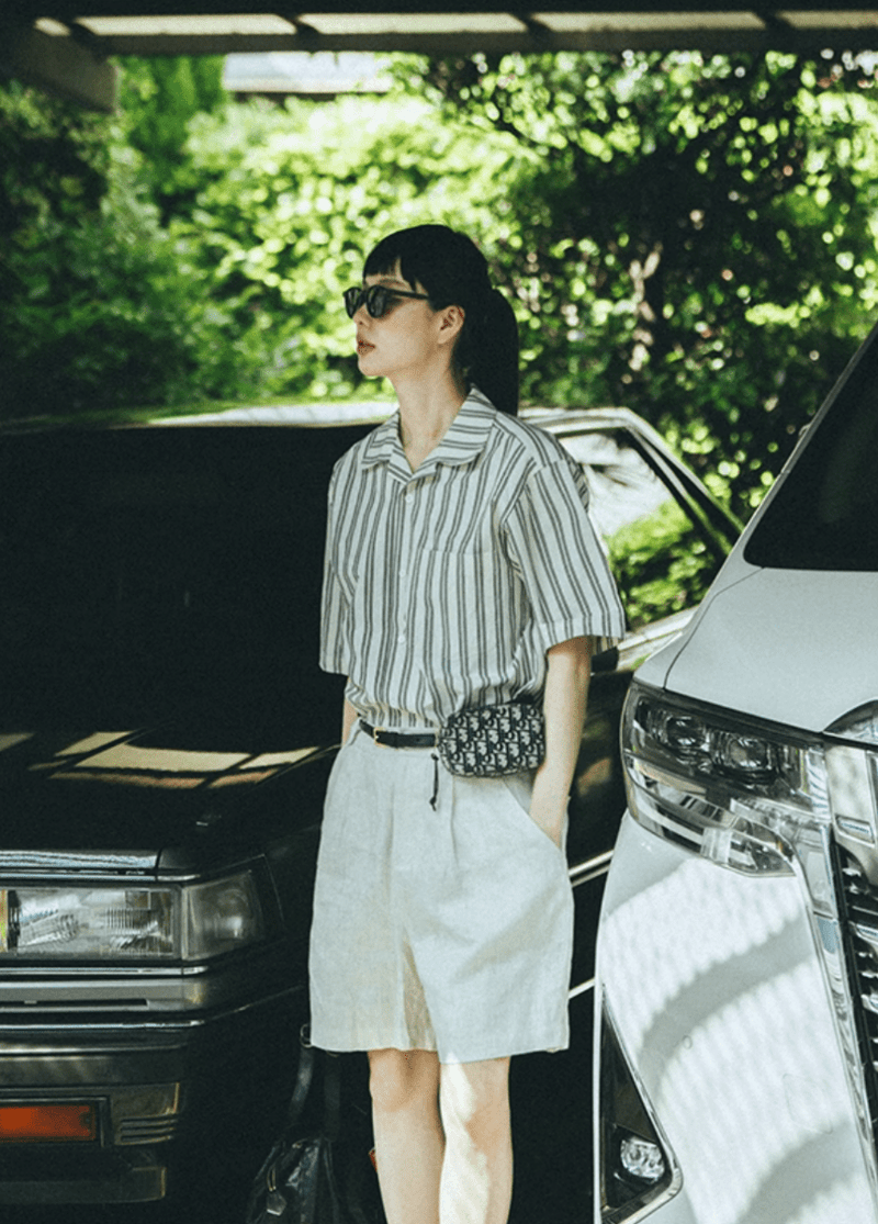 リネンブレンド ストライプシャツ / Linen cotton striped shirt N5402 - メンズファッション通販 NNine(ナイン)