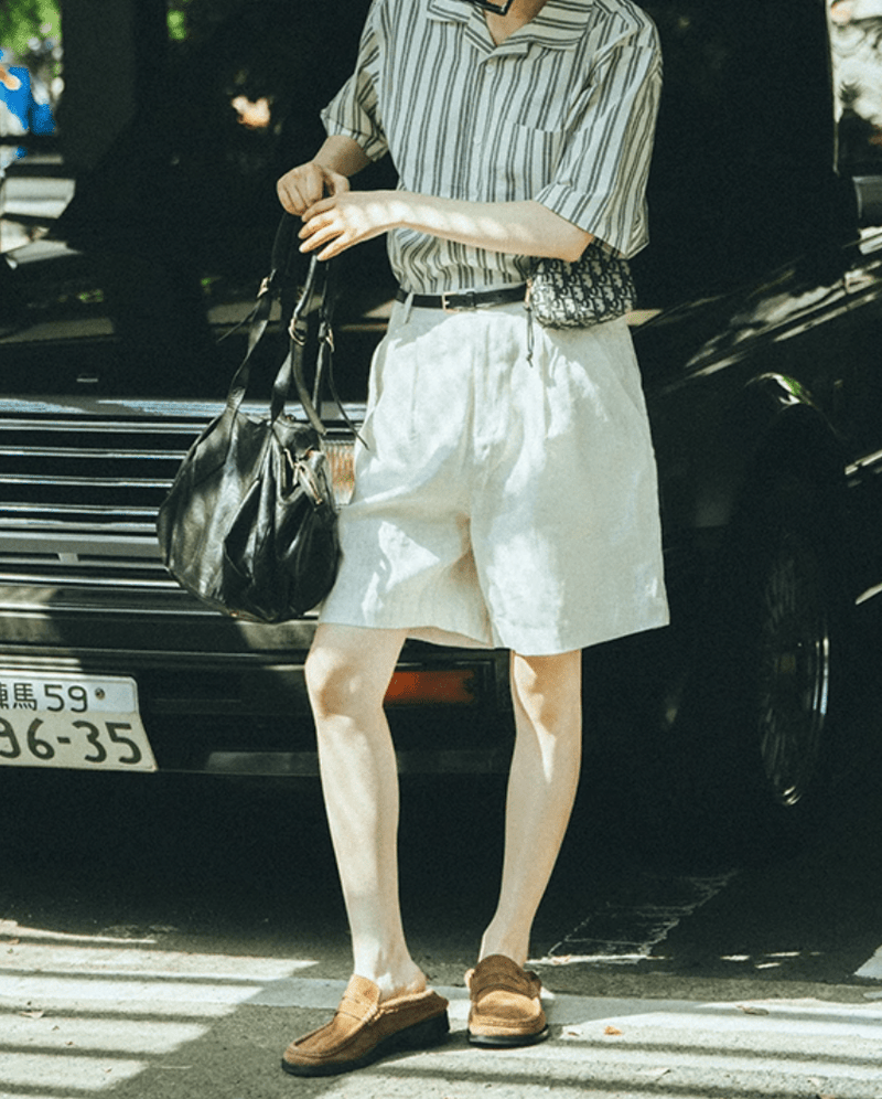 リネンブレンド ストライプシャツ / Linen cotton striped shirt N5402 - メンズファッション通販 NNine(ナイン)