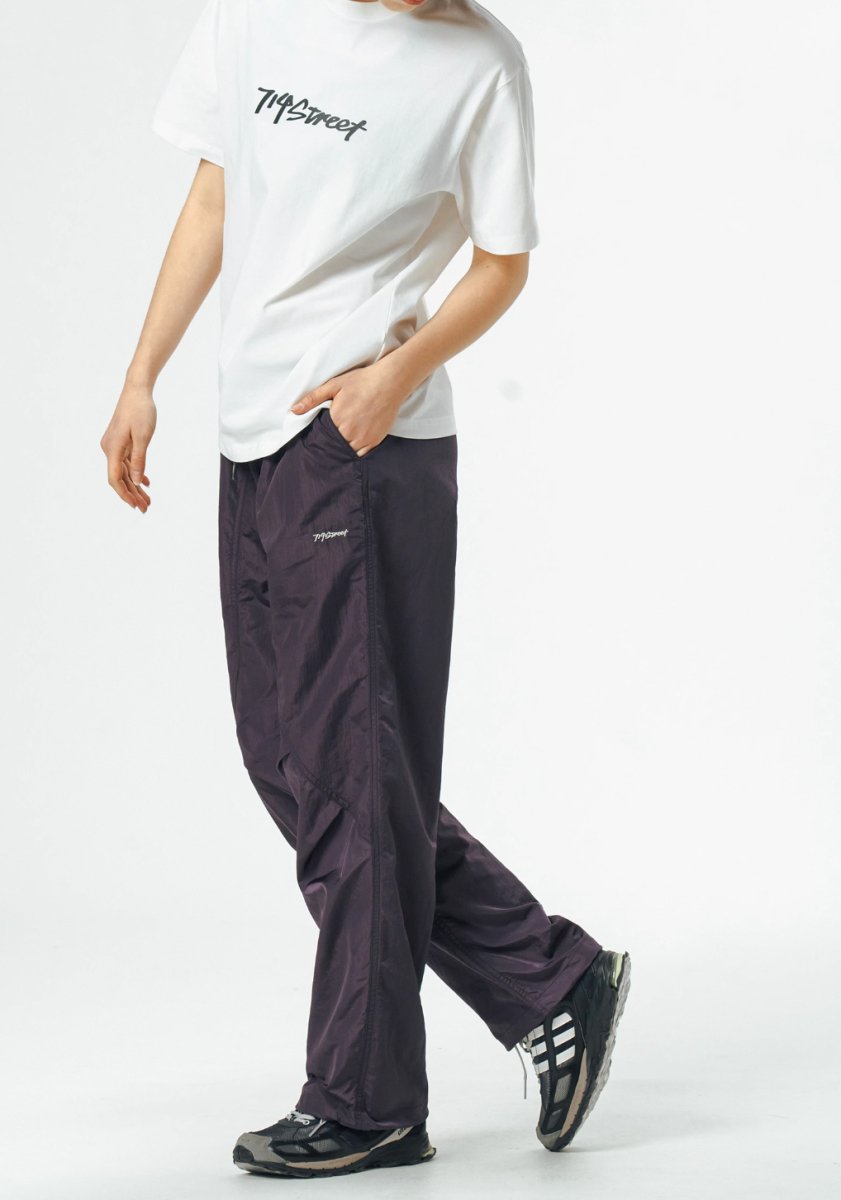 metallic nylon pants / ドローコード付きメタリックナイロンパンツ N3938 - NNine