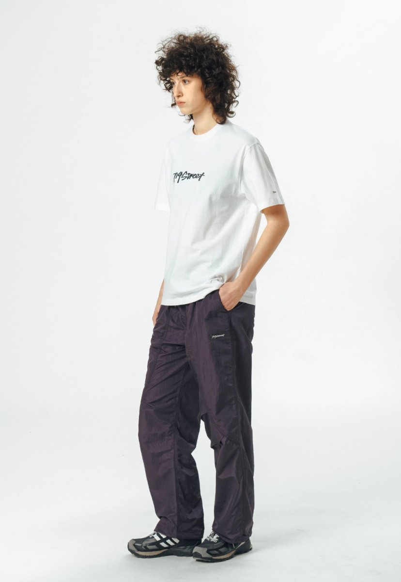 metallic nylon pants / ドローコード付きメタリックナイロンパンツ N3938 - NNine