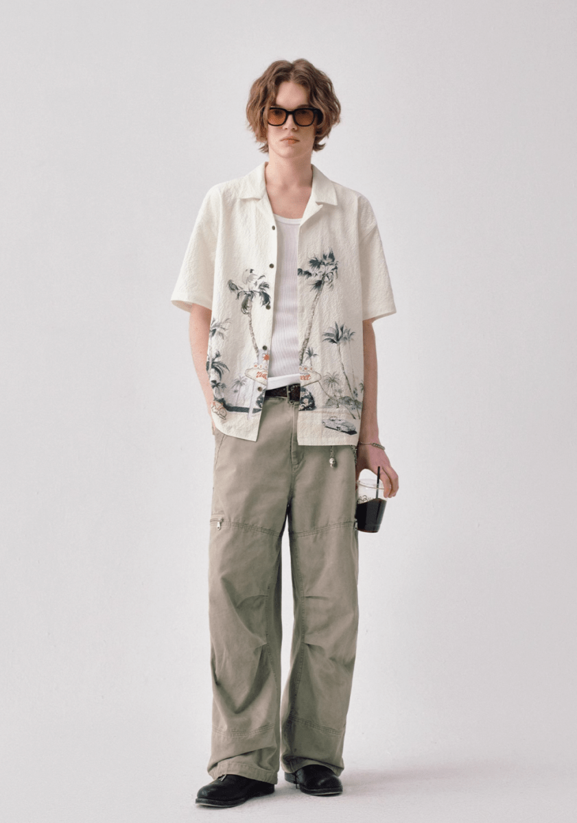 モーテルプリントハワイアンシャツ メンズ レディース シアサッカー｜Motel Print Hawaiian SHIRT N5399 - ファッション通販 NNine(ナイン)