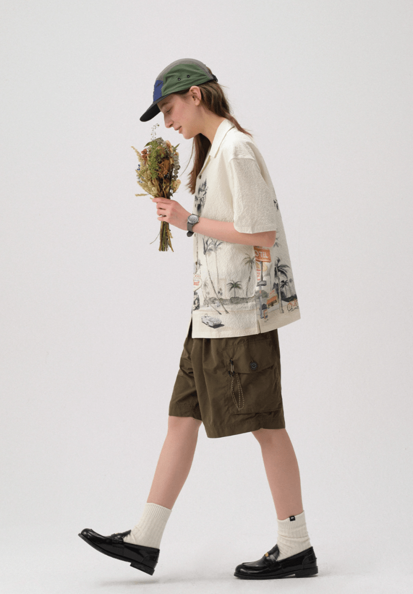 モーテルプリントハワイアンシャツ メンズ レディース シアサッカー｜Motel Print Hawaiian SHIRT N5399 - ファッション通販 NNine(ナイン)