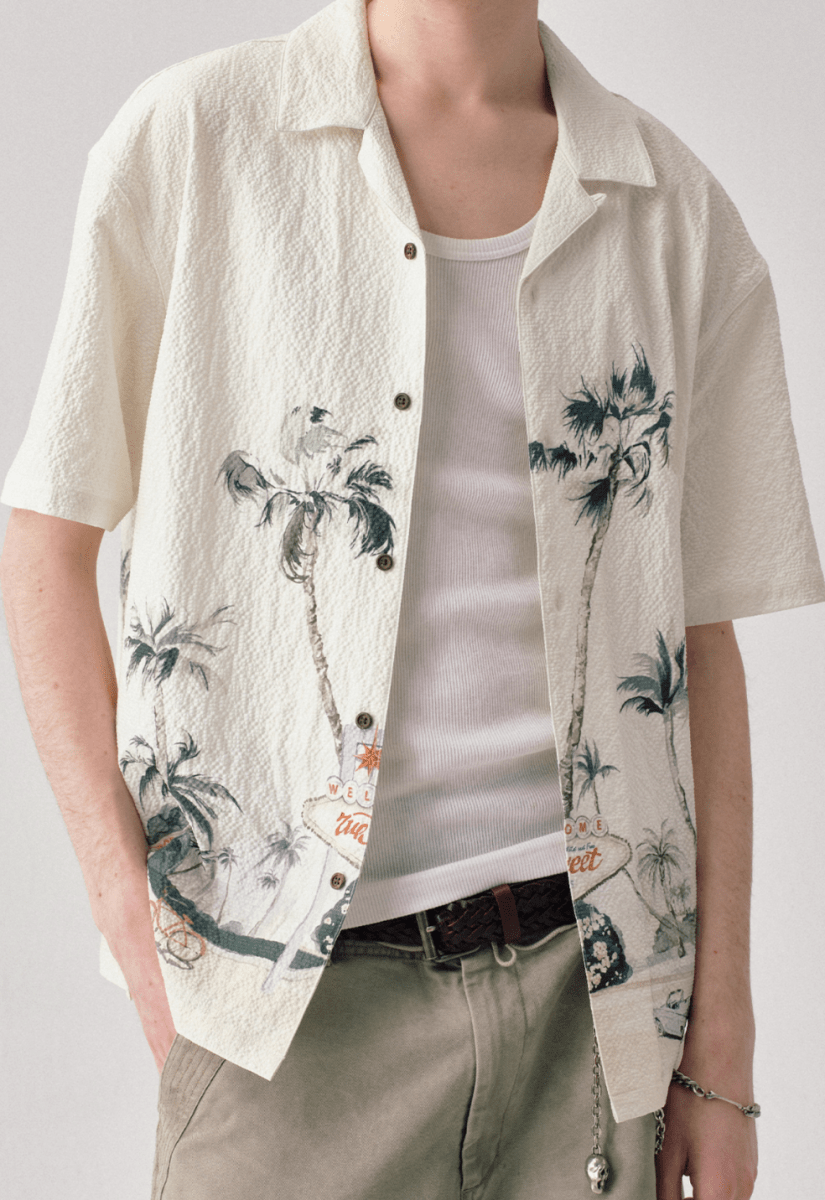 モーテルプリントハワイアンシャツ メンズ レディース シアサッカー｜Motel Print Hawaiian SHIRT N5399 - ファッション通販 NNine(ナイン)