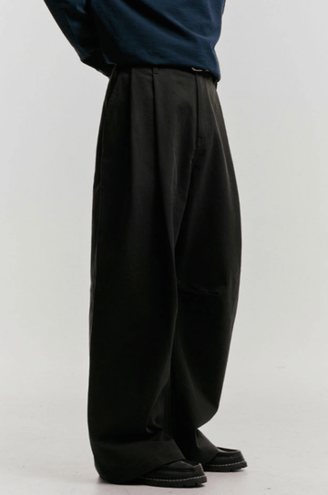 抗シワ加工・ワイドレッグスラックス N5649
