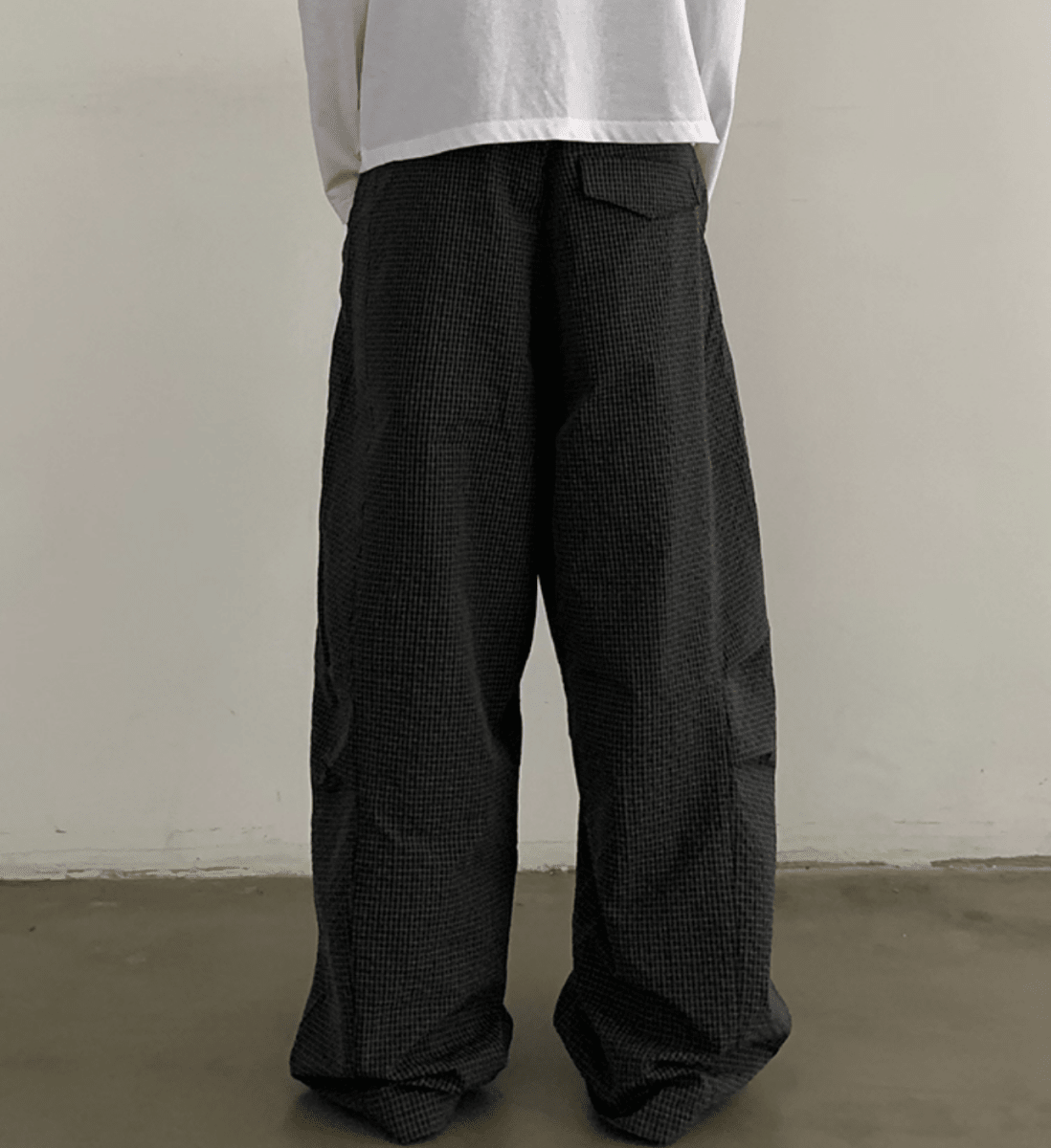 クリンクル加工・チェック柄カーブパンツ N5671 - ファッション通販NNine（ナイン）