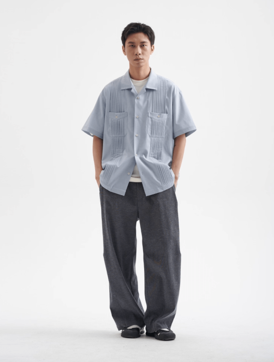 リネンブレンド・ツータックワイドパンツ N5678 - ファッション通販NNine（ナイン）