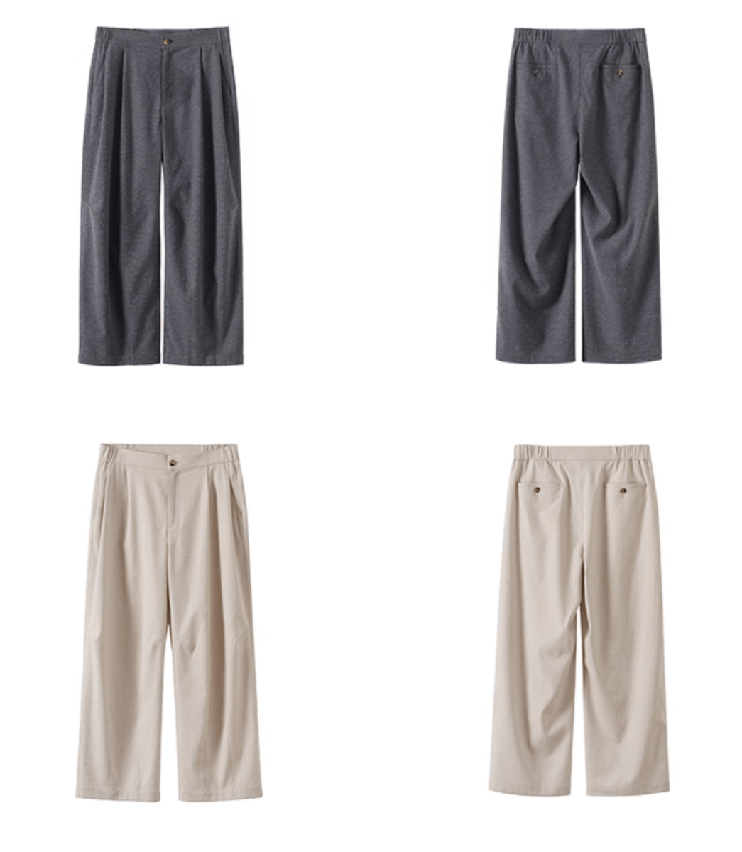 リネンブレンド・ツータックワイドパンツ N5678 - ファッション通販NNine（ナイン）