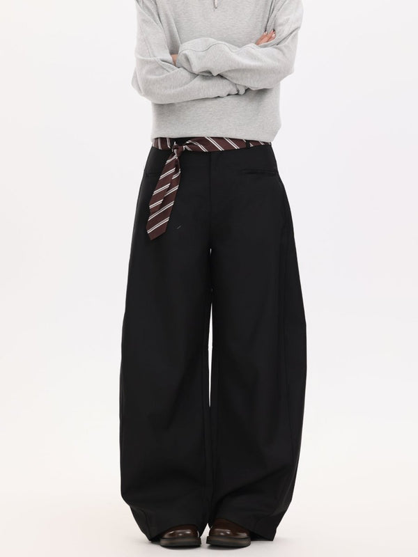 ネクタイ付きカーブワイドスラックスパンツ N5766