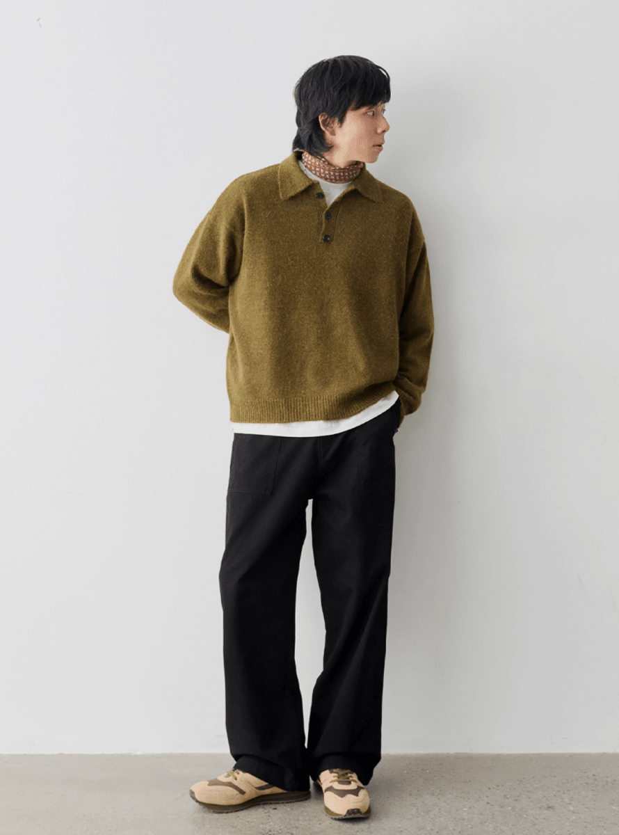 アルパカブレンド・リラックスニットポロ　N5996 - ファッション通販NNine（ナイン）