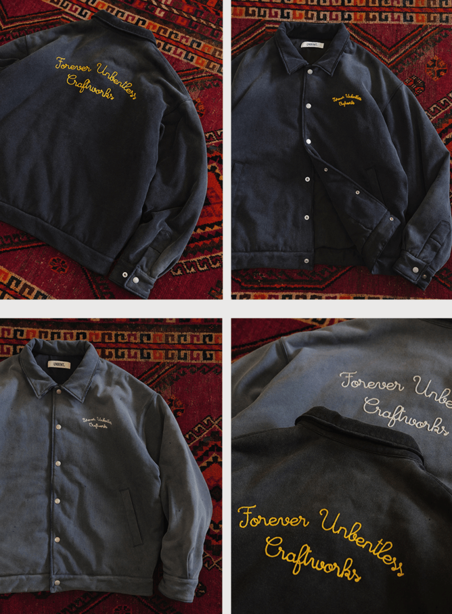 ヴィンテージ加工 刺繍入り 中綿スウェットジャケット N6258 - ファッション通販NNine（ナイン）