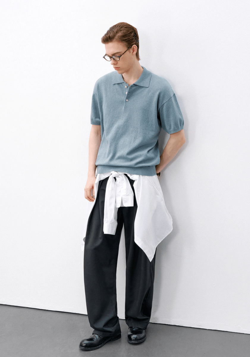 カシミヤコットン ニットポロシャツ N6734 - ファッション通販NNine（ナイン）