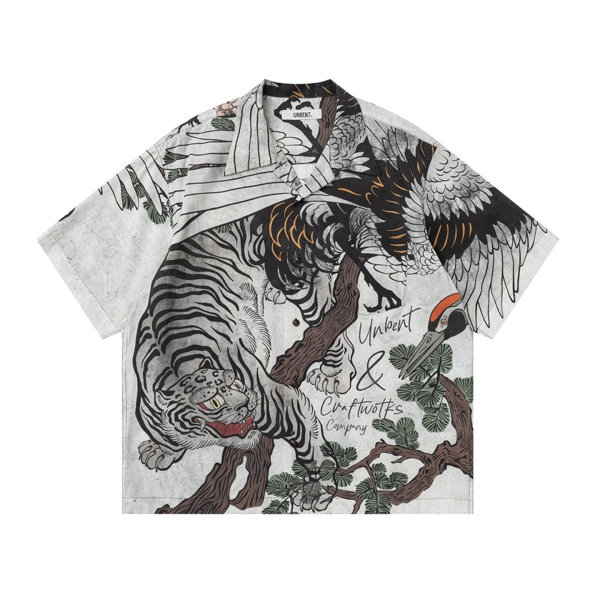 浮世絵虎鶴 ウォッシュド キューバカラーシャツ N6976 - ファッション通販NNine（ナイン）