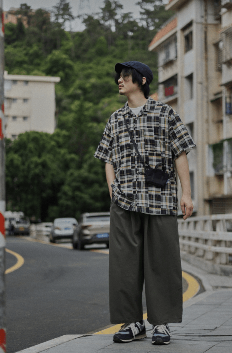 コットン ワイドストレート クロップドワークパンツ N6985 - ファッション通販NNine（ナイン）