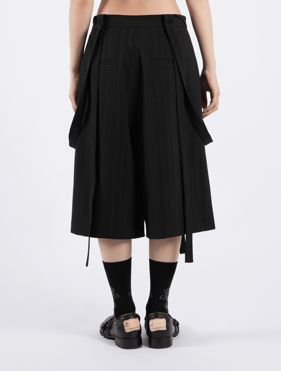 サスペンダー付き ワイド クロップドパンツ N7041 - ファッション通販NNine（ナイン）