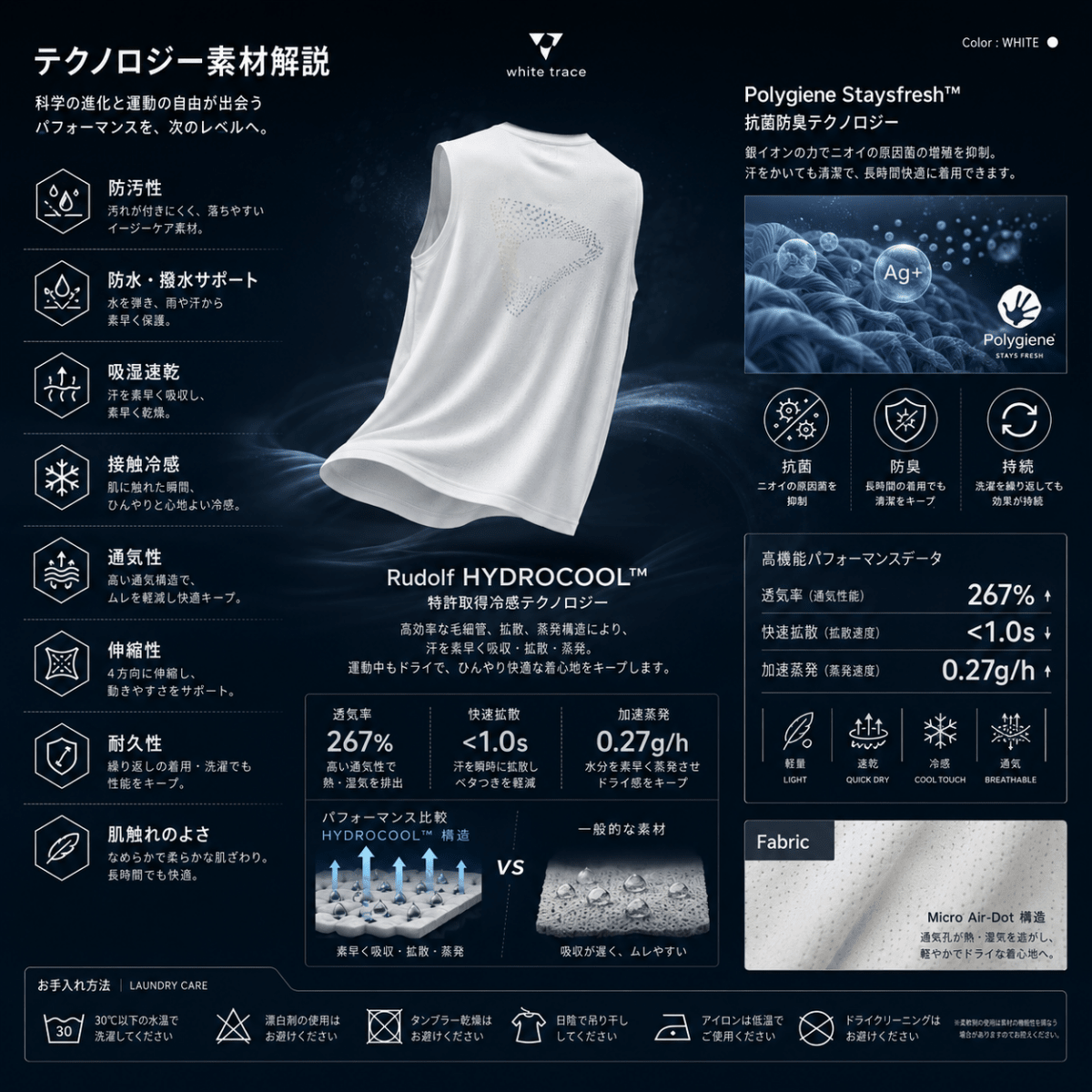 吸湿速乾 抗菌防臭 アクティブタンクトップ　N7084 - ファッション通販NNine（ナイン）
