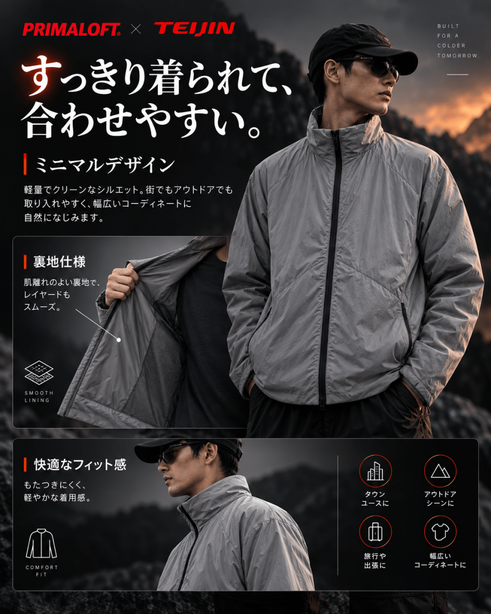 【テックウェア】撥水スタンドカラーライトインサレーションジャケット N7282 - ファッション通販NNine（ナイン）