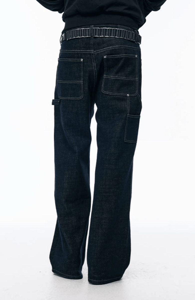ワークディテールウォッシュストレートデニムパンツ N7342 - ファッション通販NNine（ナイン）