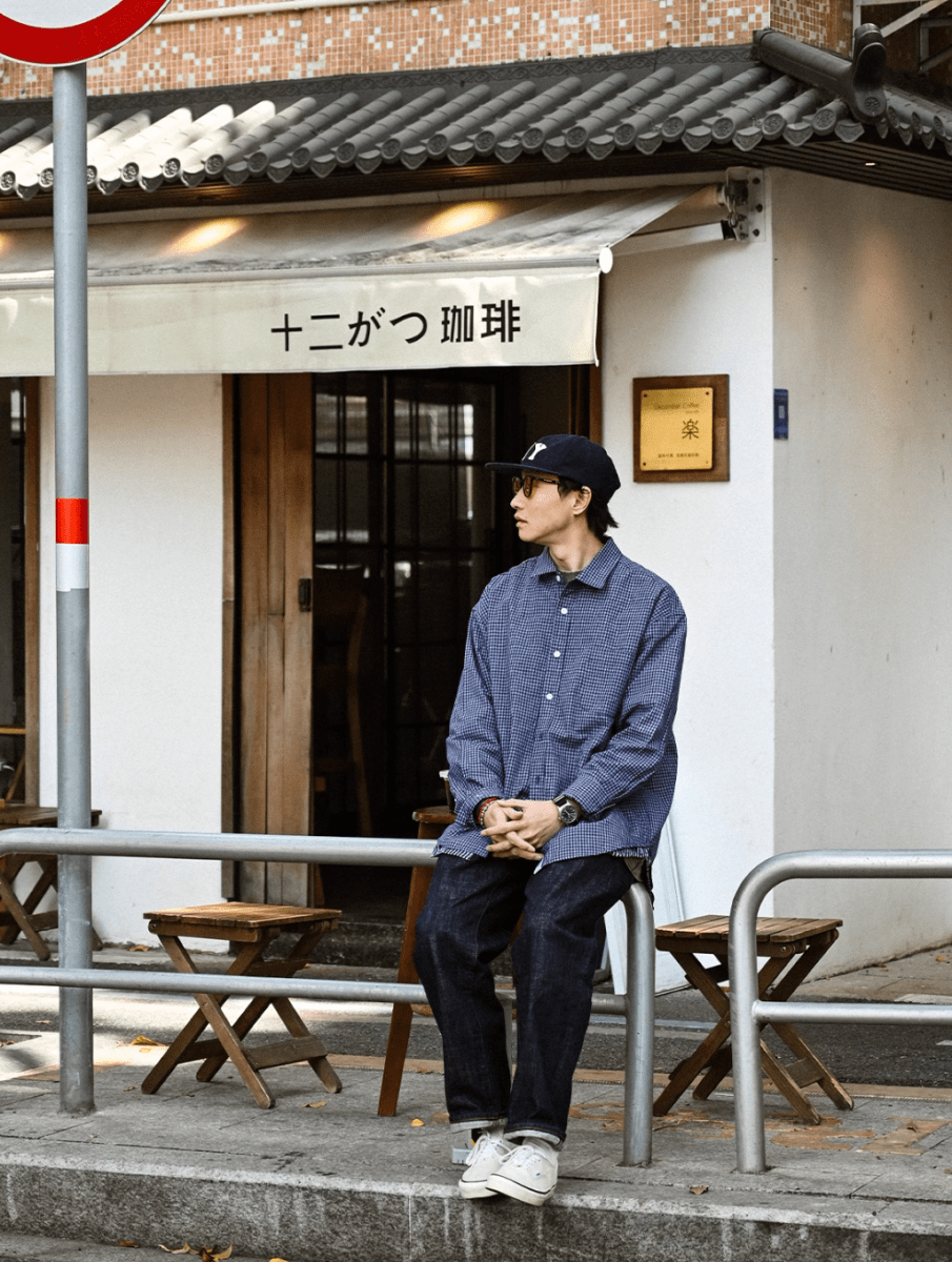 navy check shirt N5104 - ファッション通販 NNine(ナイン)
