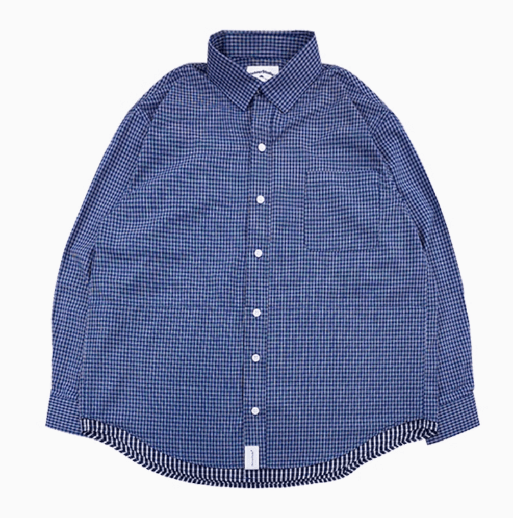 navy check shirt N5104 - ファッション通販 NNine(ナイン)