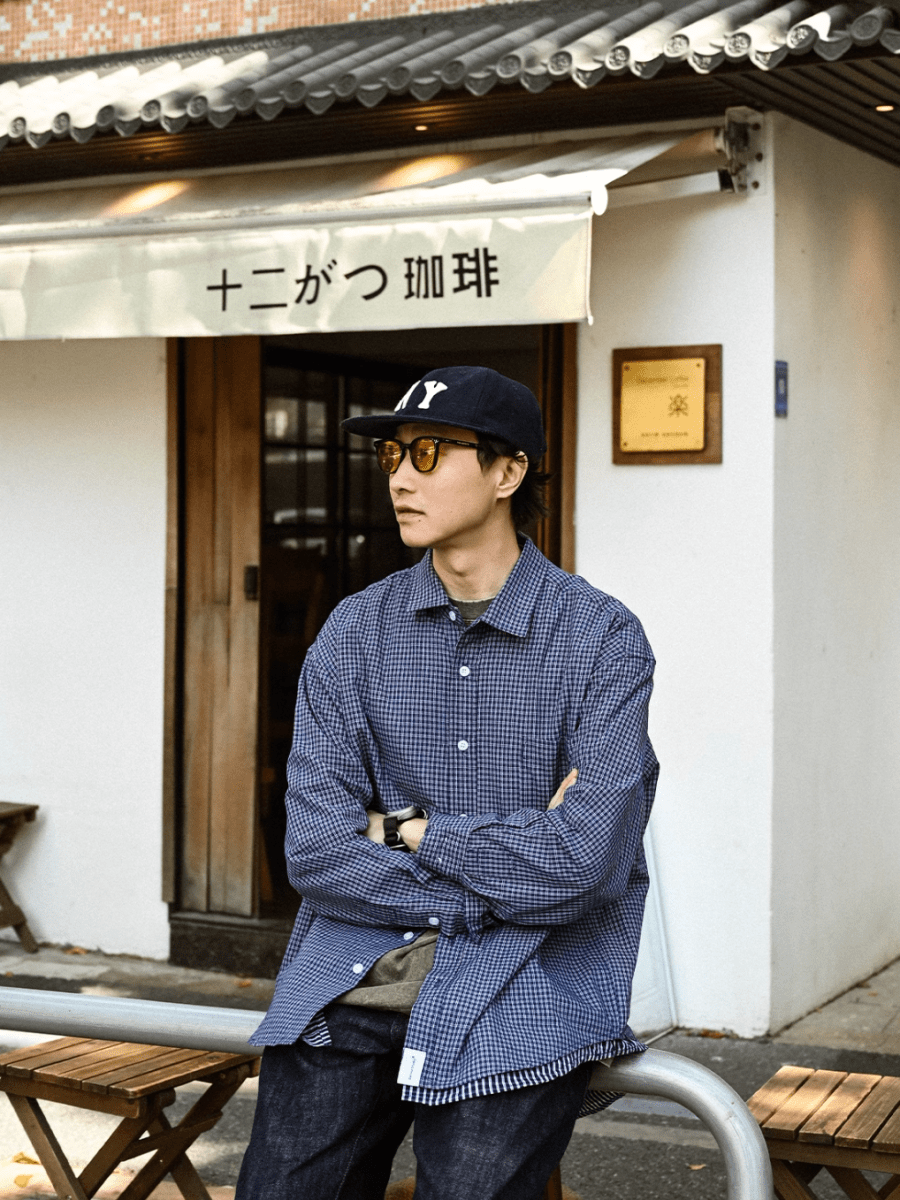 navy check shirt N5104 - ファッション通販 NNine(ナイン)