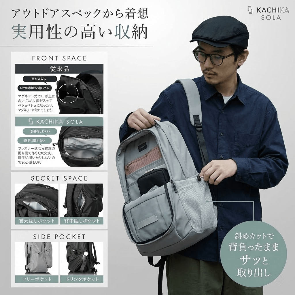 【NNine SELECT】【即納】KACHIKA マルチファンクション バックパック [2025年大阪・関西万博出展モデル] - ファッション通販NNine（ナイン）