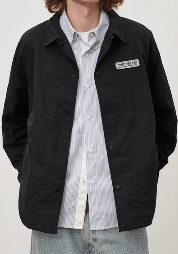 Oversized Coach Jacket with One-point Logo – ファッション